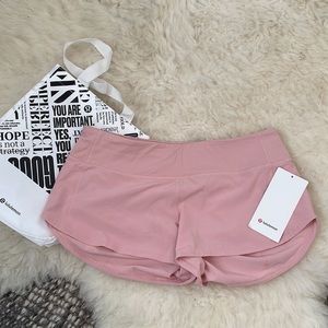 NWT Lululemon Speed Up Shorts 2.5” pink